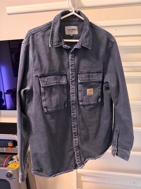 Carhartt Men’s Faded Indigo Button-Front Work Shirt